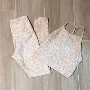 Old Navy Peach and White Patterned Set